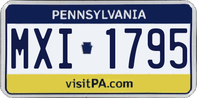 PA license plate MXI1795