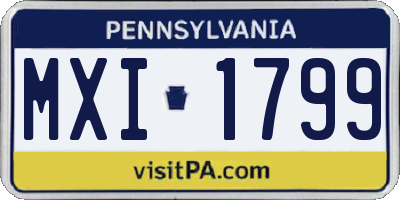 PA license plate MXI1799