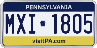 PA license plate MXI1805