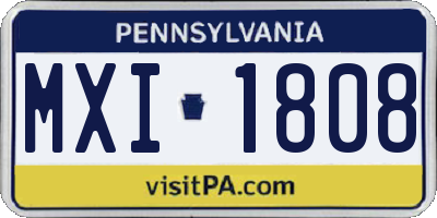 PA license plate MXI1808