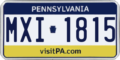 PA license plate MXI1815