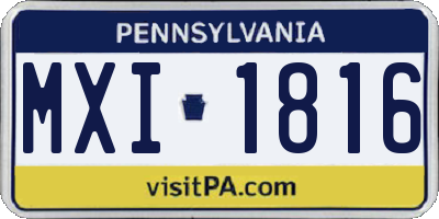 PA license plate MXI1816