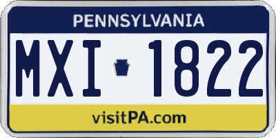 PA license plate MXI1822