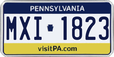 PA license plate MXI1823