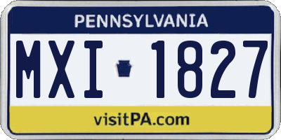 PA license plate MXI1827