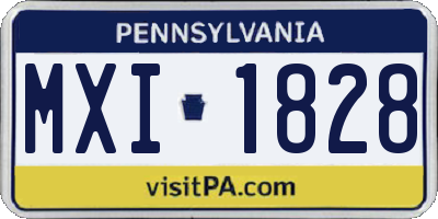 PA license plate MXI1828