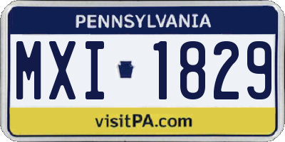 PA license plate MXI1829