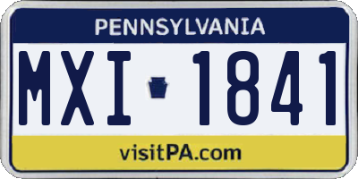 PA license plate MXI1841