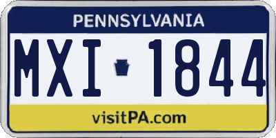 PA license plate MXI1844