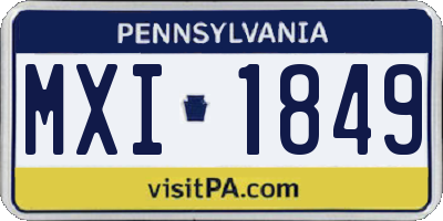 PA license plate MXI1849
