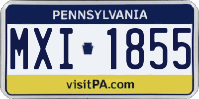 PA license plate MXI1855