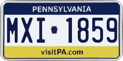 PA license plate MXI1859