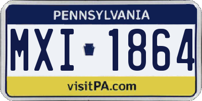 PA license plate MXI1864
