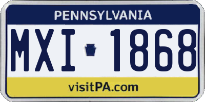 PA license plate MXI1868