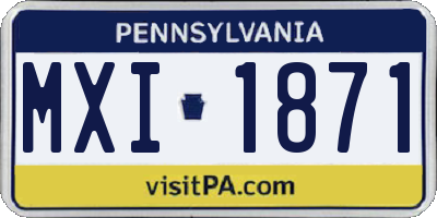 PA license plate MXI1871