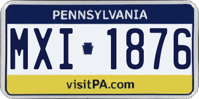 PA license plate MXI1876