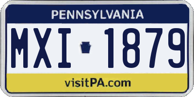 PA license plate MXI1879