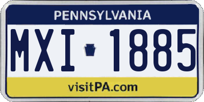 PA license plate MXI1885