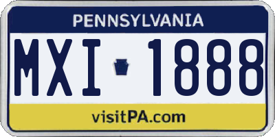 PA license plate MXI1888