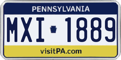 PA license plate MXI1889