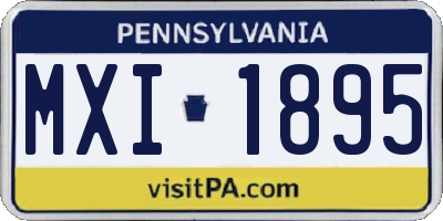 PA license plate MXI1895