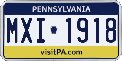 PA license plate MXI1918