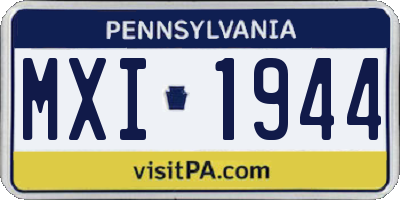 PA license plate MXI1944