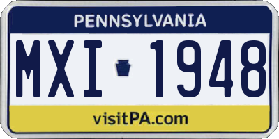 PA license plate MXI1948