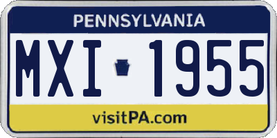 PA license plate MXI1955