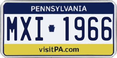 PA license plate MXI1966