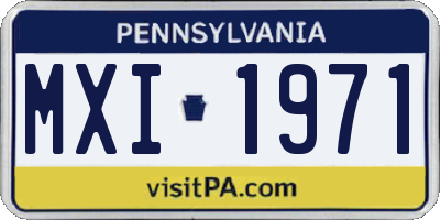 PA license plate MXI1971