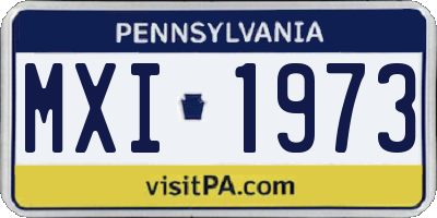 PA license plate MXI1973