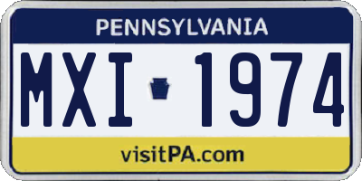 PA license plate MXI1974