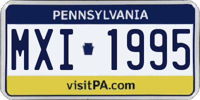 PA license plate MXI1995