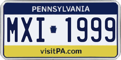PA license plate MXI1999