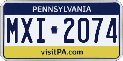 PA license plate MXI2074