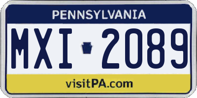 PA license plate MXI2089