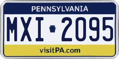 PA license plate MXI2095