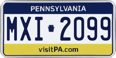 PA license plate MXI2099