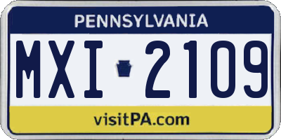 PA license plate MXI2109