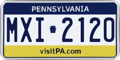 PA license plate MXI2120