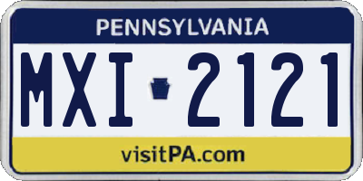 PA license plate MXI2121