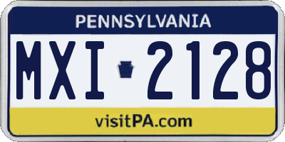PA license plate MXI2128