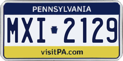 PA license plate MXI2129
