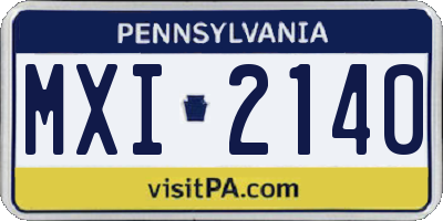 PA license plate MXI2140