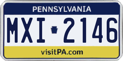 PA license plate MXI2146