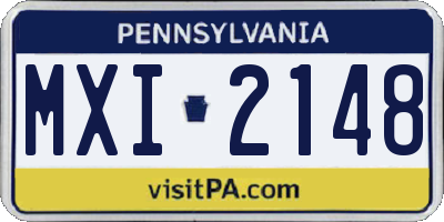 PA license plate MXI2148