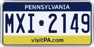 PA license plate MXI2149