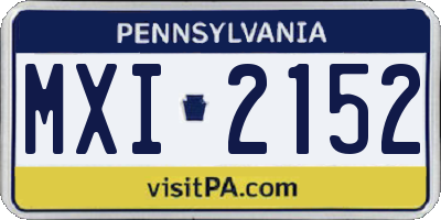 PA license plate MXI2152