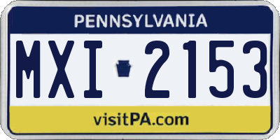 PA license plate MXI2153